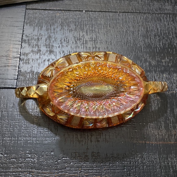 Vintage Imperial Glass Star & File Marigold Sawtooth Bowl! - Picture 7 of 7